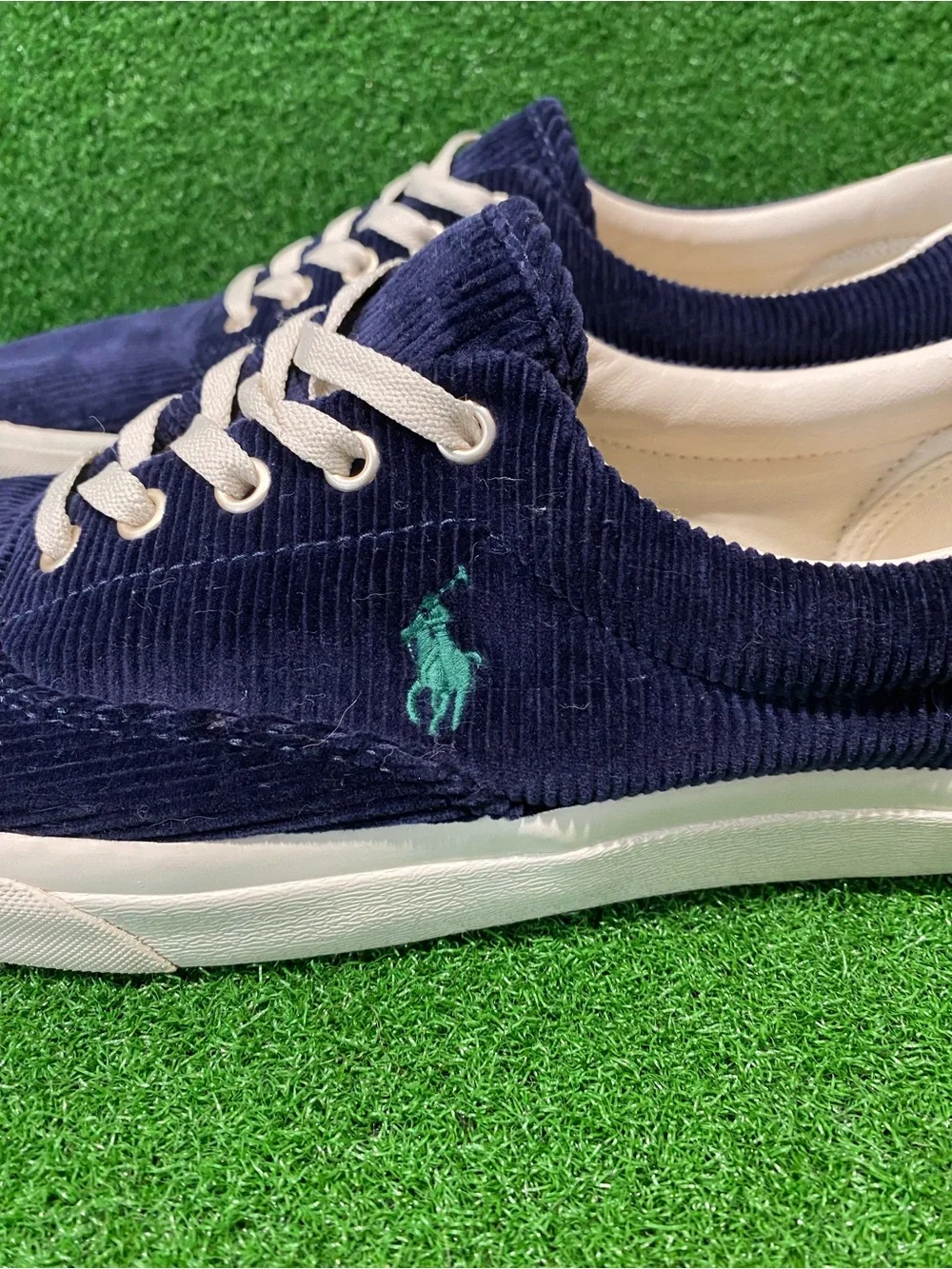 Polo Ralph Lauren Keaton Corduroy Sneakers In Hunter Navy Pony Sz 12 Mens